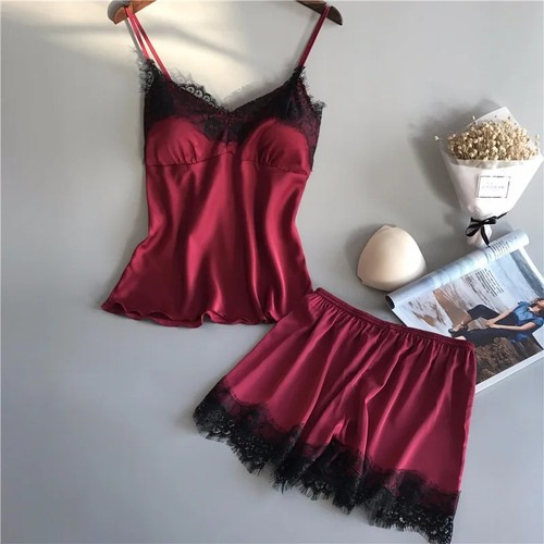 Womens sexy satin silk - sexy, lace