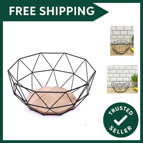 Black geometric metal wire - black,