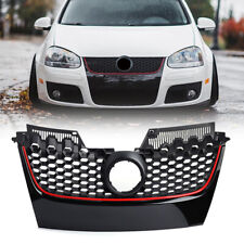FOR VW GOLF MK5 GTI JETTA GLOSS BLACK HONEYCOMB MESH FRONT BUMPER CENTRE GRILLE