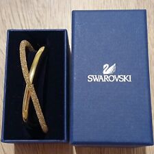SWAROVSKI Gold-tone Crystaldust Cross Cuff Bangle SIZE L - in box