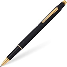 Cross Classic Century Black Rollerball Pen with Gold-Plated Appointments