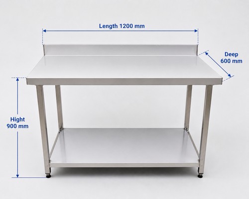 Stainless steel table 1200mm - stainless,