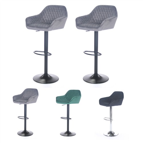 Velvet bar stools grey - 2, x