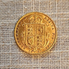 1892 Queen Victoria Half Sovereign Gold Coin – Shield Back – 22ct
