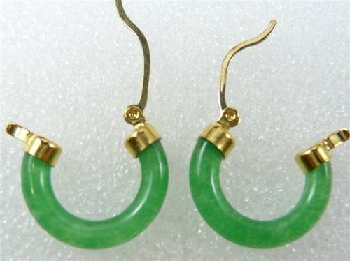 Vintage women 12mm jade - jade, hoop