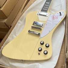 Firebird Yellow Electric Guitar Mahogany Body Black Fretboard Fixed Bridge