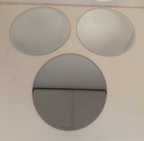 Round bevelled glass mirror - 3x,