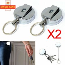 2x Retractable Key Chain Ring