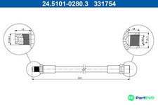ATE BRAKE HOSE 24510102803 FOR