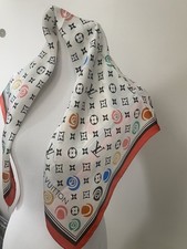 LOUIS VUITTON Bandeau Monogram Confidential Scarf 100% Silk M78656