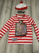 Wheres Wally? Fancy dress top| Child 7-8 years|cosplay| Tu|  boys| girls