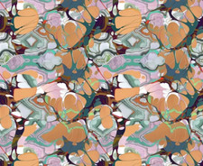 DESIGNERS GUILD FABRIC Kaoscope soft TANGERINE 1 METRE VELVET CHRISTIAN LACROIX