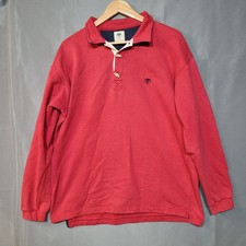 Fat Face Men's Sweatshirt L Red Cotton Long Sleeve Embroidered Logo