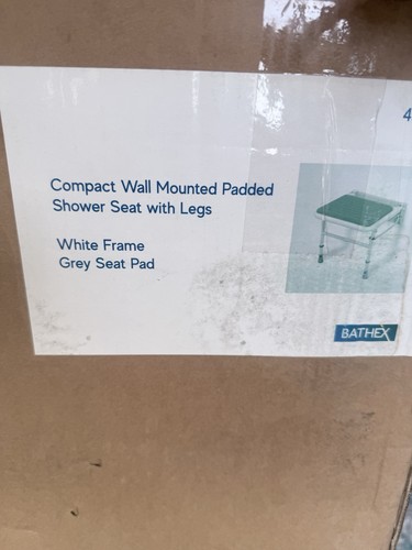 White folding shower chair - white, for
