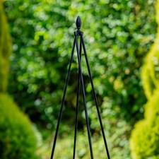 Woodside 1.8m Metal Garden Tepee Obelisk, Steel Climbing Plant Support Trellis