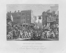 WILLIAM HOGARTH Industry & Idleness Plate XII - Antique Print c1880