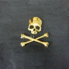 1x Gold Skull Chrome Metal