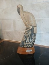 Vintage Hand Carved Buffalo Horn Bird Figurine Made In Thailand