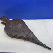 Rustic Carved Wood Bellows Oak