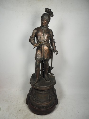 Antique spelter black knight - antique,
