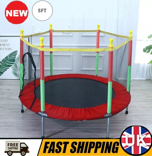 5ft kid trampoline with safety - with,