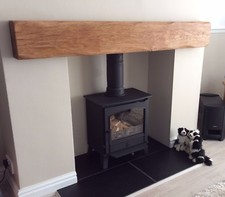 Oak Mantle Beam Fireplace -