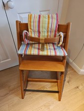 Stokke Tripp Trapp wood High Chair with Baby, Cushion set, cherry