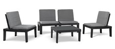 Garden Furniture Set 5pc Black