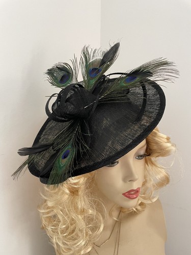 Fascinator black dark green - fascinator,