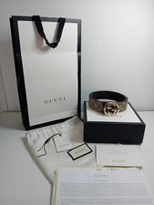 Gucci GG brown Belt With Gold