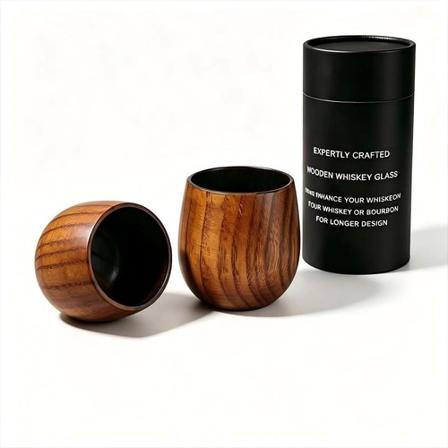 2pcs natural wooden - wooden, whiskey