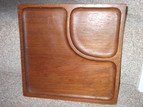 Wooden serving tray with - tray, 2
