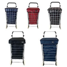 NEW 4 Wheel Shopping Trolley  WITH ADJUSTABLE HANDLE