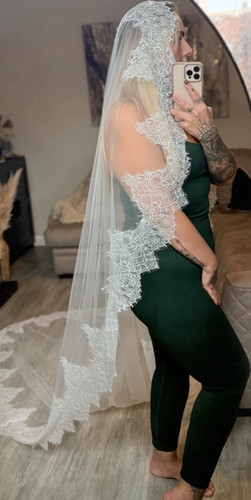 Cathedral length white - white, lace