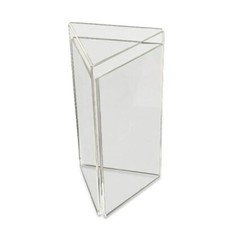 Menu Holder Acrylic 3 Sided 1/3rd A4 Display Table Top Triangle in Clear Perspex