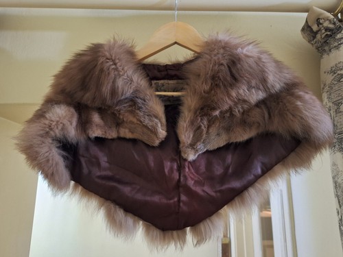 Brown vintage real fur stole - brown,