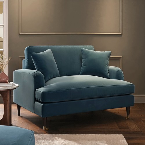 Blue velvet love seat - velvet,