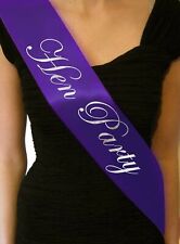 Basic Purple Hen Party Sash Bridesmaid Favour Accessory Bride to Be Wedding Gift