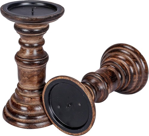 Candle holder stand wooden - candle,