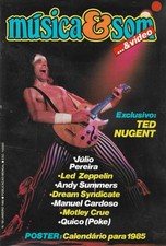 TED NUGENT MICHAEL JACKSON MOTLEY CRUE ANDY SUMMERS ZEPPELIN PORTUGAL MAG 1985