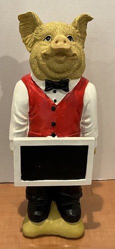 Maitre waiter pig statue - waiter,