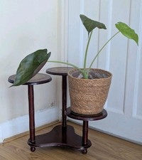 Vintage 3-Tier Mahogany Plant