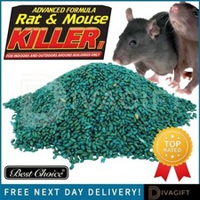 RAT MOUSE POISON BAIT MAX STRENGTH RODENT KILLER GRAINS KILLS IN A SINGLE FEED