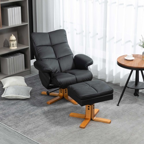 Leather swivel recliner - pu,