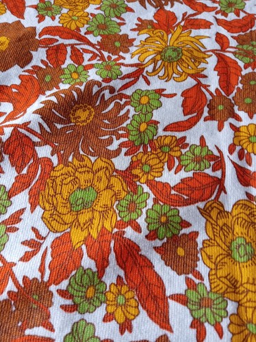Vintage floral fabric 60s - floral,