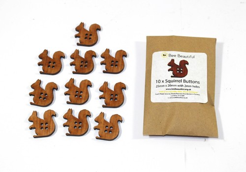 Wood buttons squirrel shaped - squirrel,