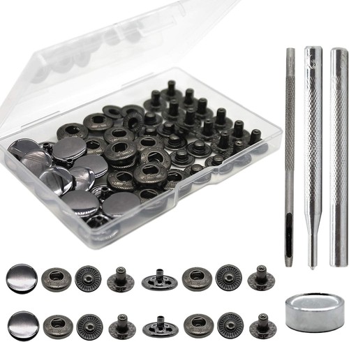 15mm black metal snap - black,