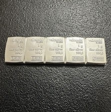 5 x 1g SILVER BAR - 999 FINE