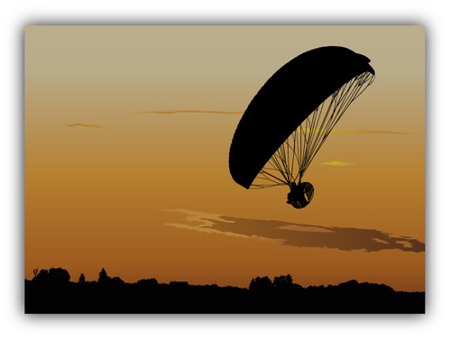 Paraglide paramotor silhouette - paraglide,