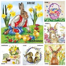 6 x Easter Mixed Paper Napkins,Decoupage/art/Craft/Vintage/Peter Rabbit 